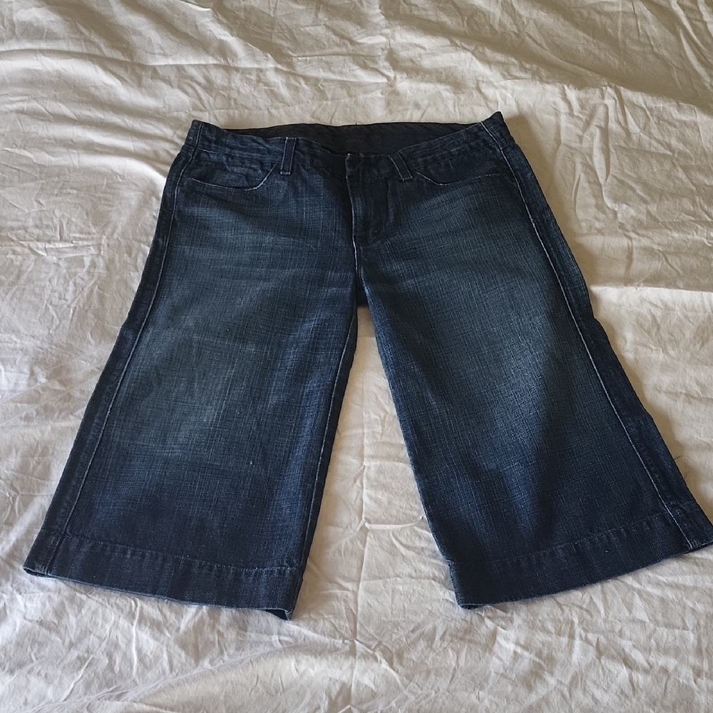 7 For All Mankind Dark Blue Cropped Jeans